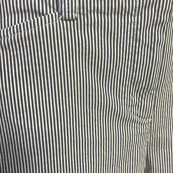 Land’s End Blue and White Vertical Striped Fit 2 Cropped Cotton Blend Pants- Siz - Picture 4 of 13